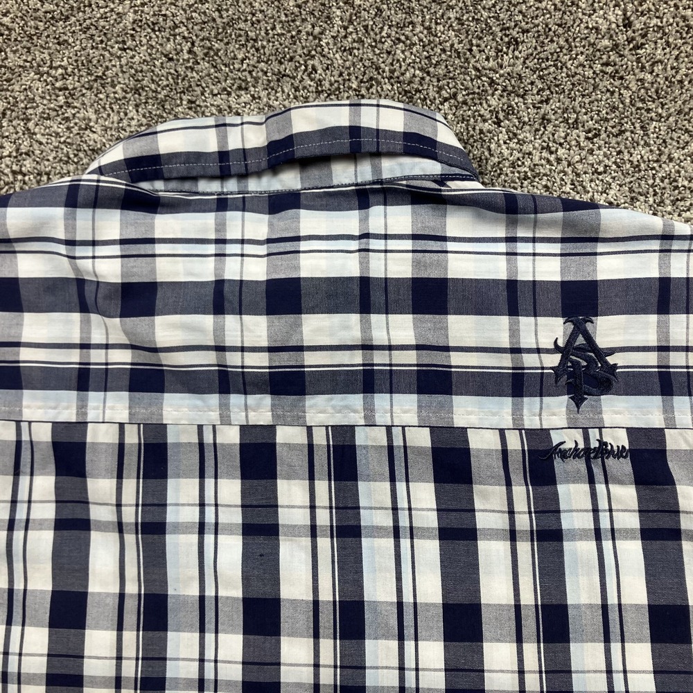 Vintage Anchor Blue Shirt Mens Extra‎ Large Button Up Embroidered Logo Y2K